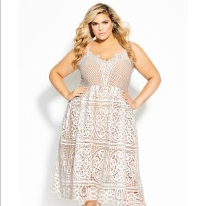 Fancy free dress-ivory city chic brand worn once!